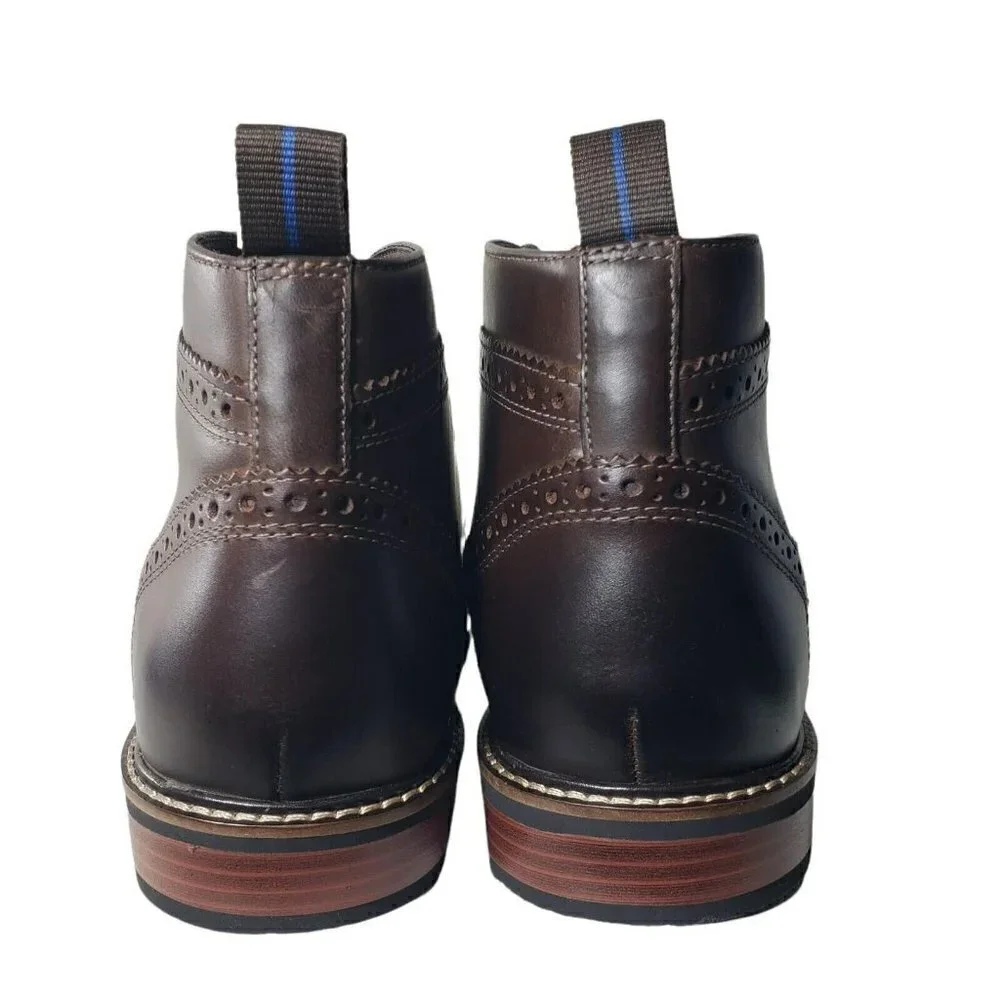 Nunn Bush Mens Ozark Brown Leather Lace Up Lightweight Chukka Ankle Boots Size 9